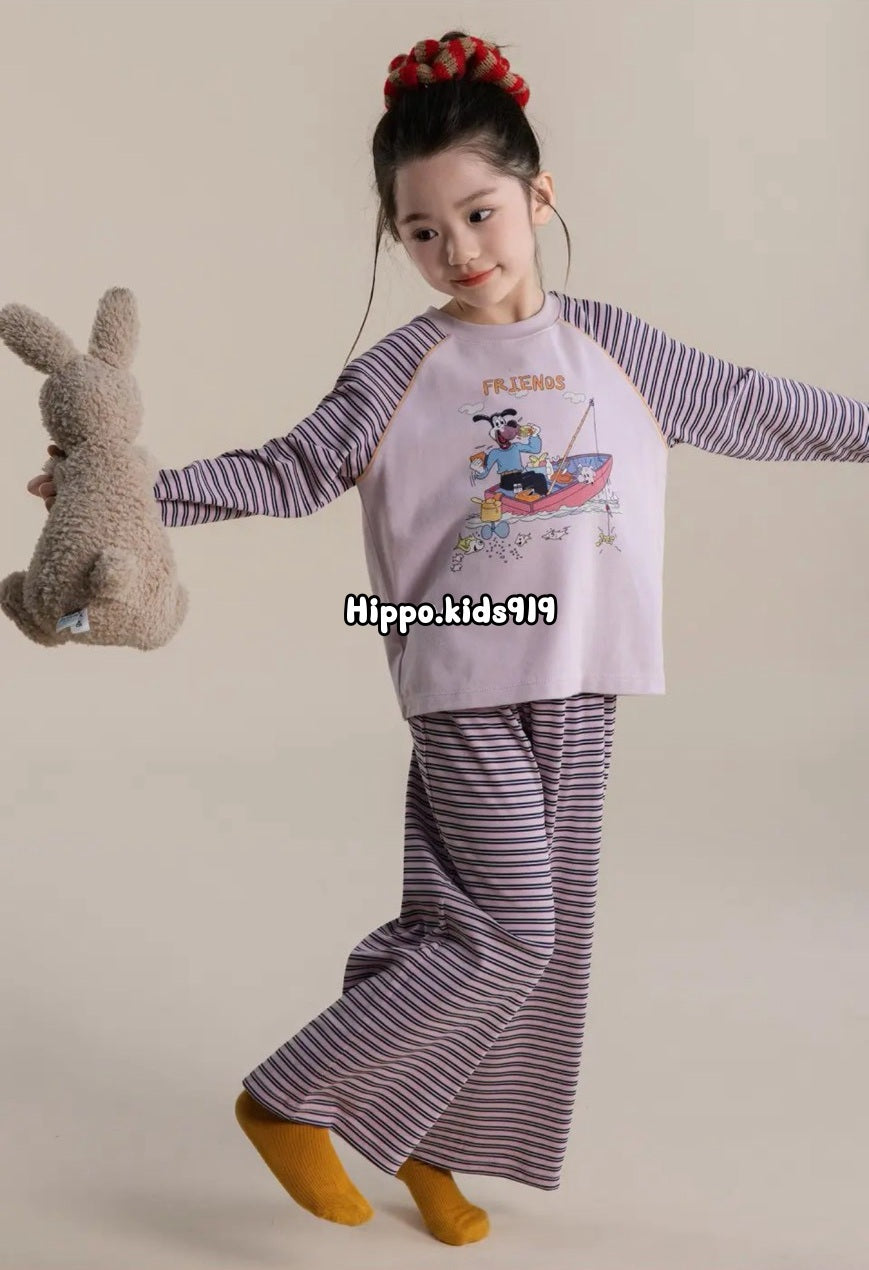 110-170cm 兒童.中大童|雲朵絨居家服套裝