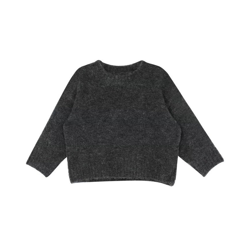 100-160cm ♥︎ 兒童素色落肩寬鬆針織衣|2 colors