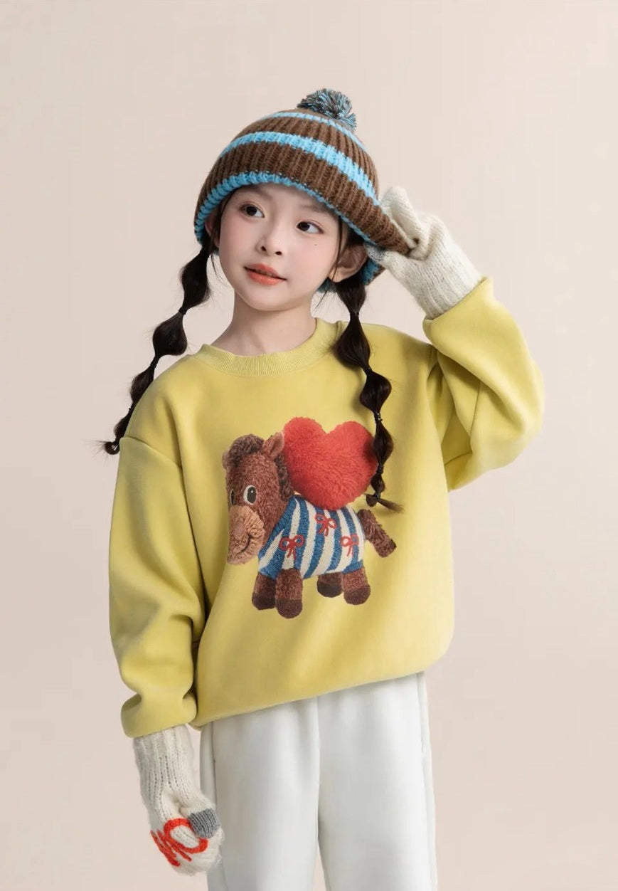 110-160cm ♥︎ 兒童加絨卡通大學T|4 colors