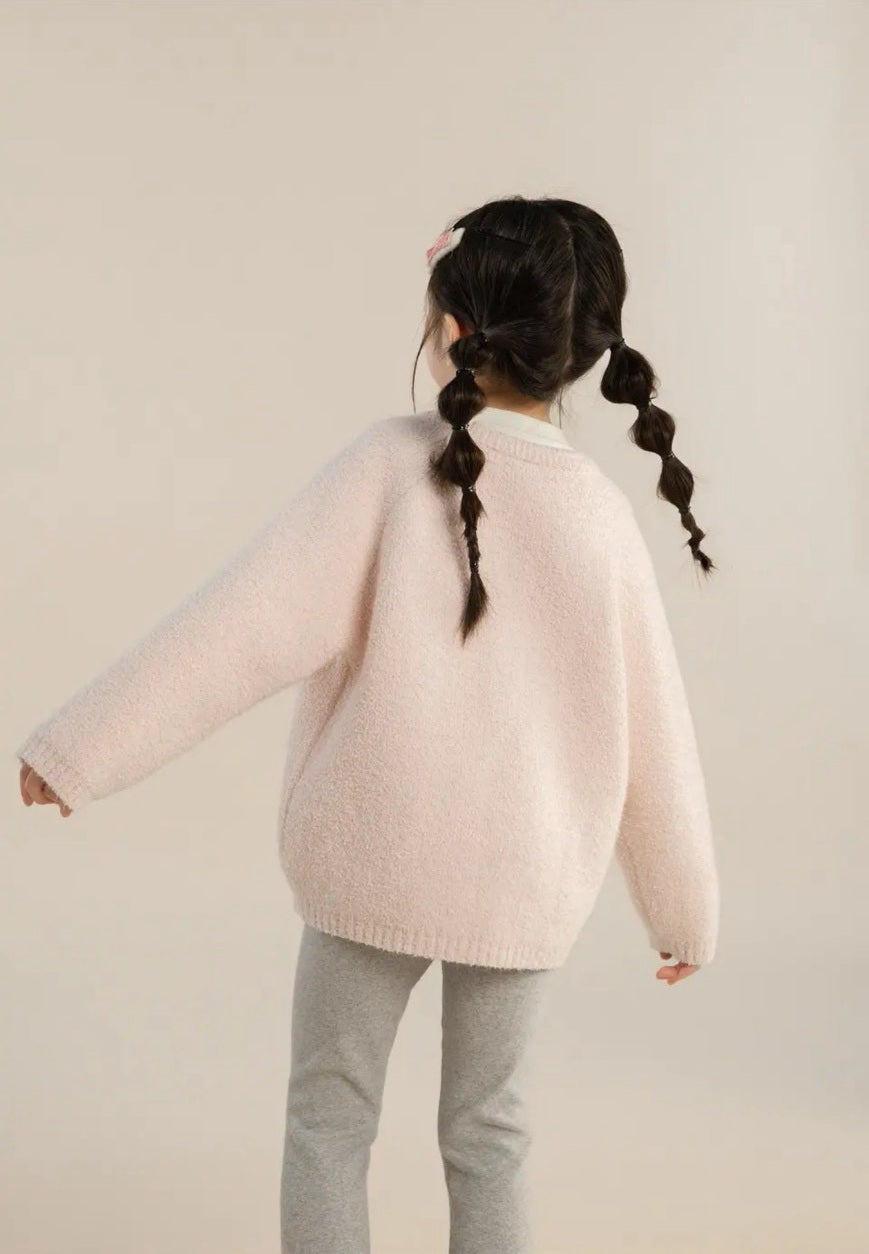 110-160cm ♥︎ 純色顆粒絨女童針織毛衣|4 colors