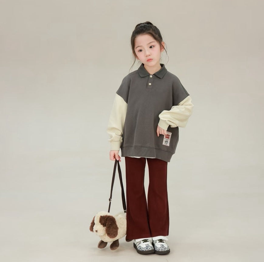 80-160cm ♥︎ 女童彈力修身微喇叭褲|3 colors