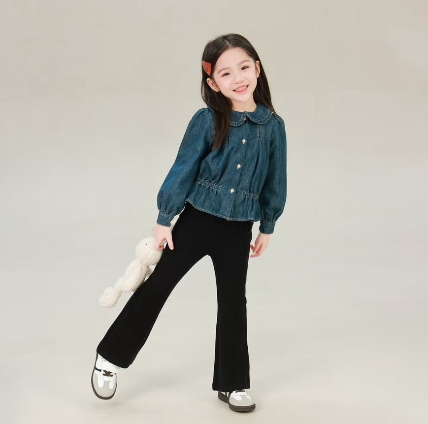 80-160cm ♥︎ 女童彈力修身微喇叭褲|3 colors