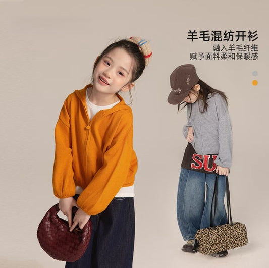 110-170cm親子裝｜羊毛混紡連帽外套｜多場景百搭