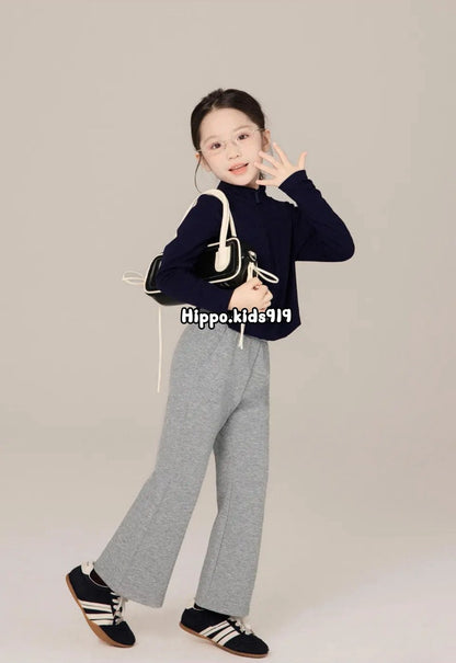 110-170cm 女童秋冬休閒長腿喇叭褲｜百搭單品