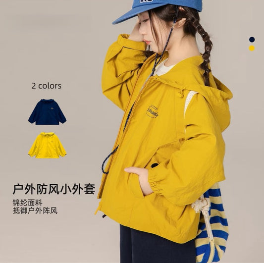 110-170cm 親子裝｜山系戶外連帽立領衝鋒衣｜上學郊遊必備品