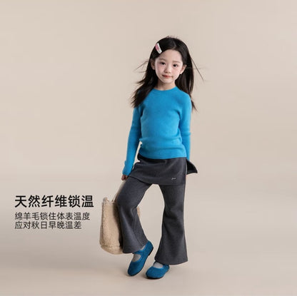 110-170cm 親子裝｜桑蠶絲+羊毛針織圓領氧氣衣｜基礎單品