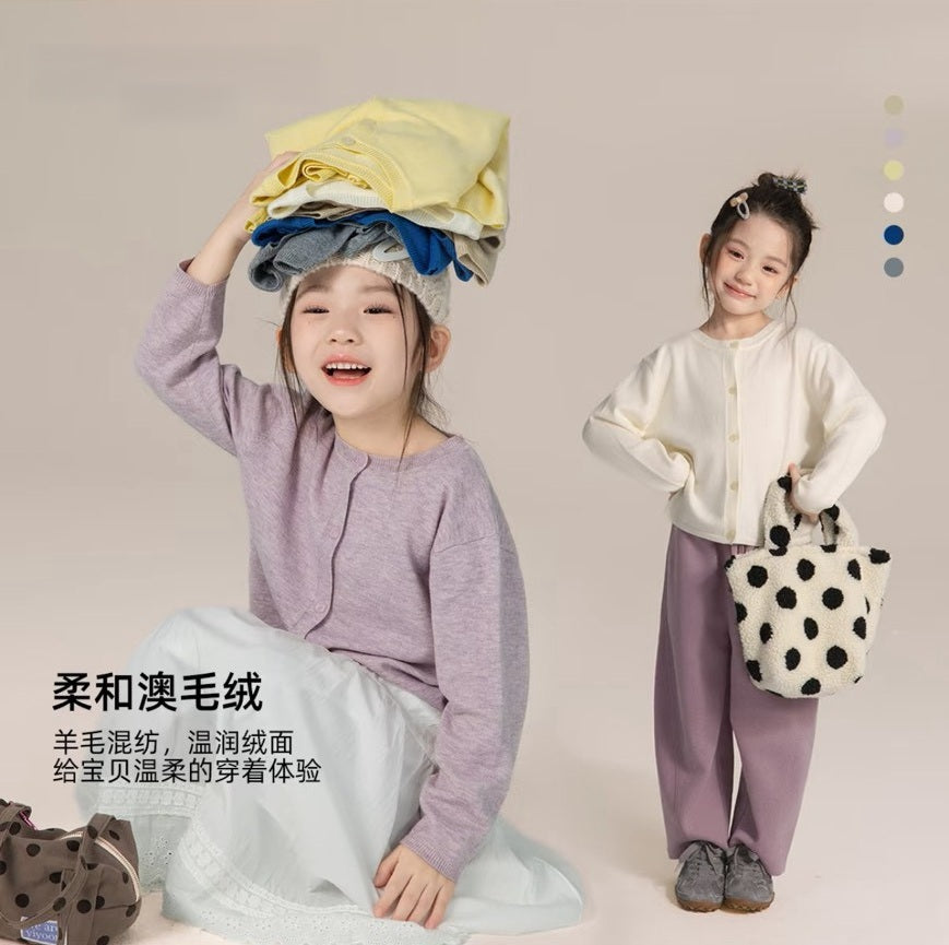110-170cm ♥︎ 兒童親膚羊毛混紡薄外套｜6 colors