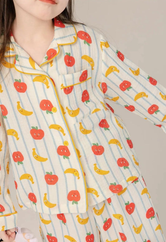 110-170cm 兒童棉紗家居服｜全棉雙層紗睡衣套裝
