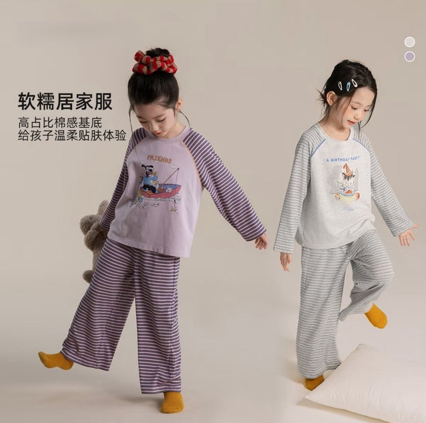 110-170cm 兒童．中大童｜雲朵絨居家服套裝