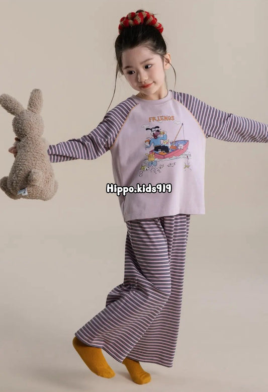 110-170cm 兒童．中大童｜雲朵絨居家服套裝