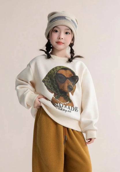 110-160cm ♥︎ 兒童加絨卡通大學T｜4 colors