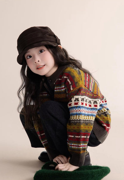110-160cm ♥︎ 糯米絨兒童針織毛衣外套