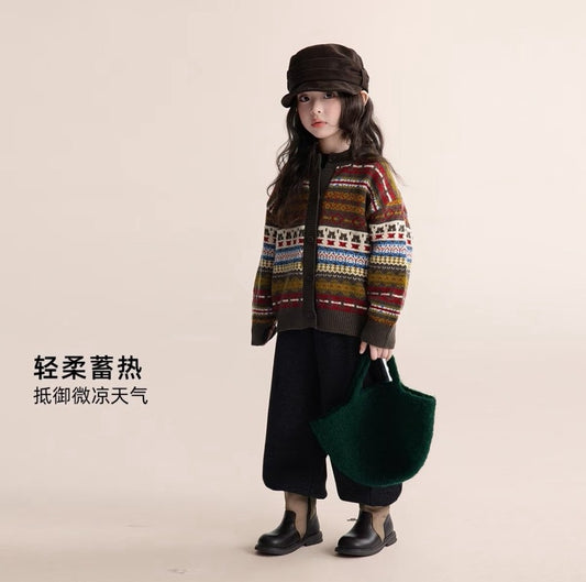 110-160cm ♥︎ 糯米絨兒童針織毛衣外套