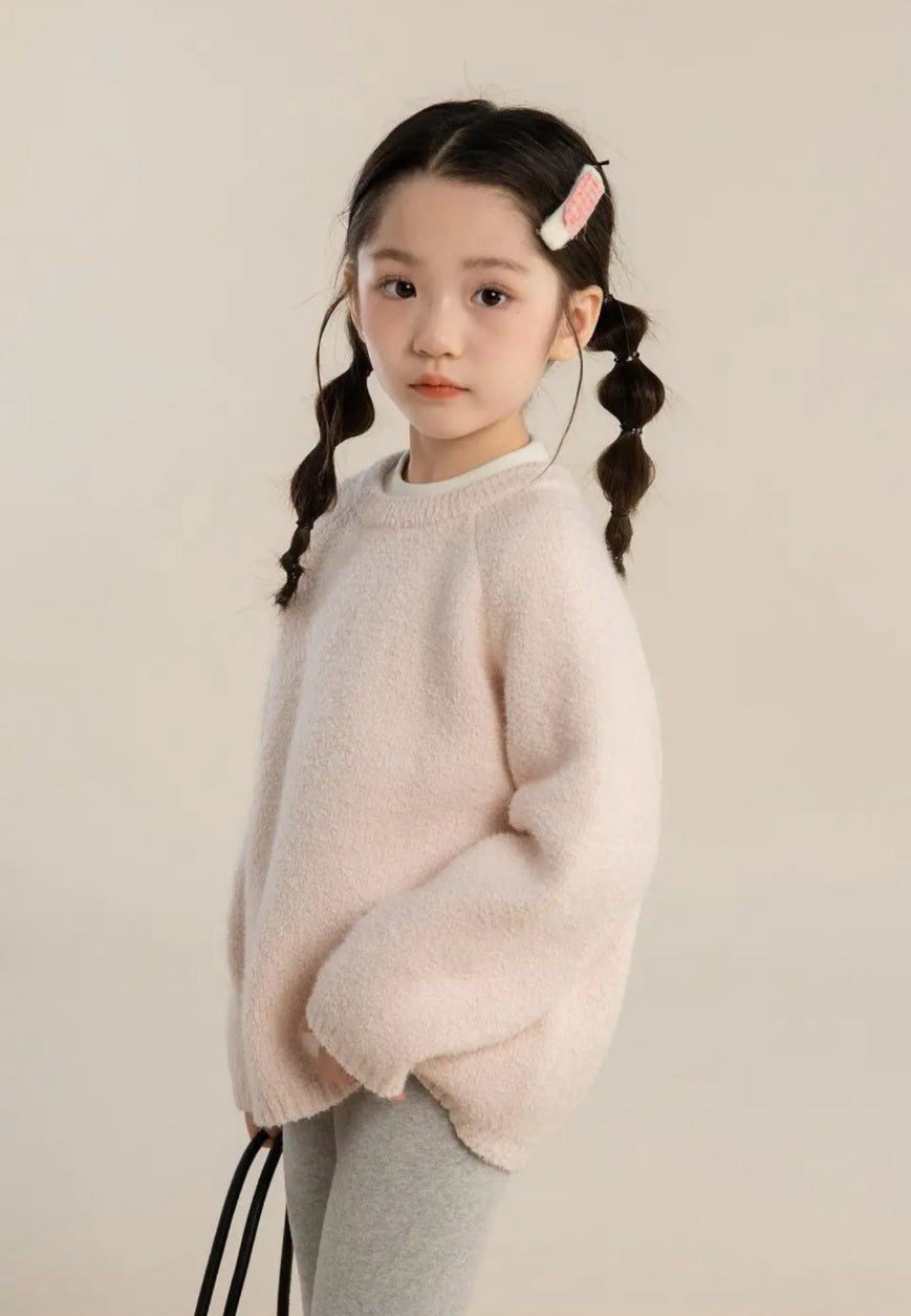 110-160cm ♥︎ 純色顆粒絨女童針織毛衣｜4 colors