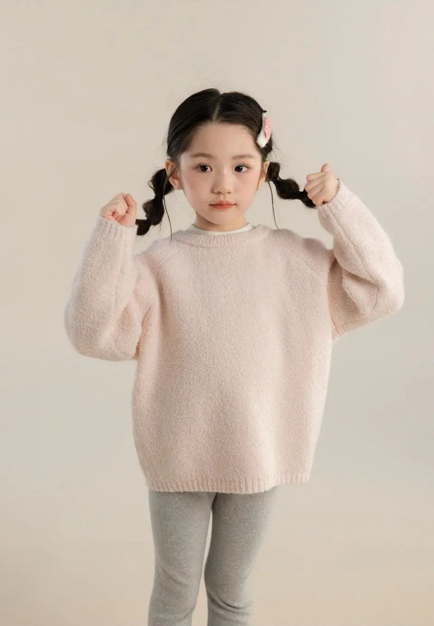 110-160cm ♥︎ 純色顆粒絨女童針織毛衣｜4 colors