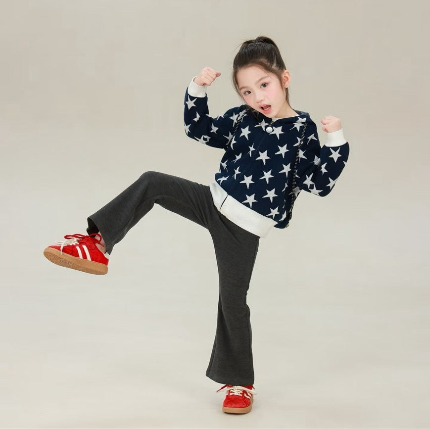 80-160cm ♥︎ 女童彈力修身微喇叭褲｜3 colors
